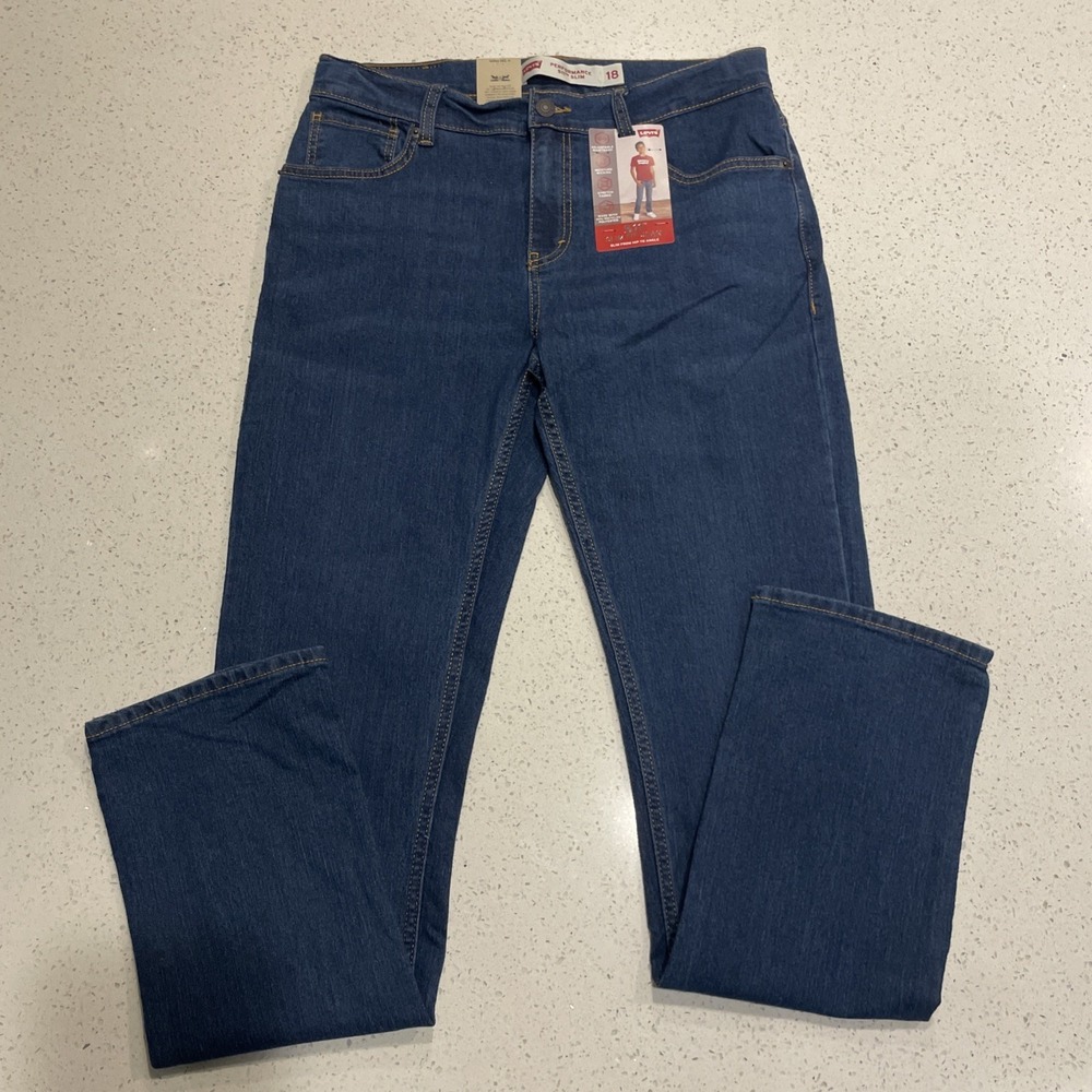 NWT Levi's Boys 511 Slim Fit Performance Jeans Size 18 Regular 29x31 Medium Wash